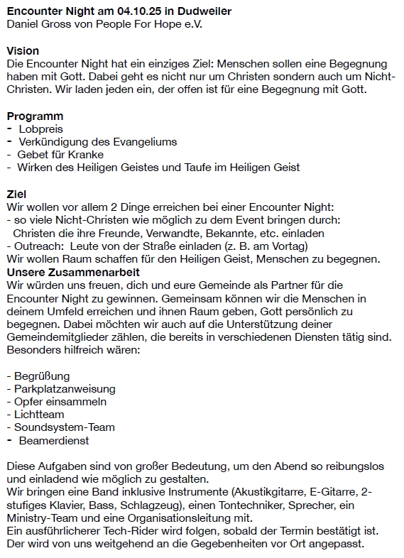 Encounter Night 04.10.2025 in Dudweiler
