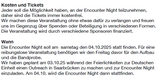 Encounter Night 04.10.2025 in Dudweiler